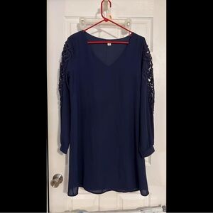 Elegant Navy Long Sleeve Dress